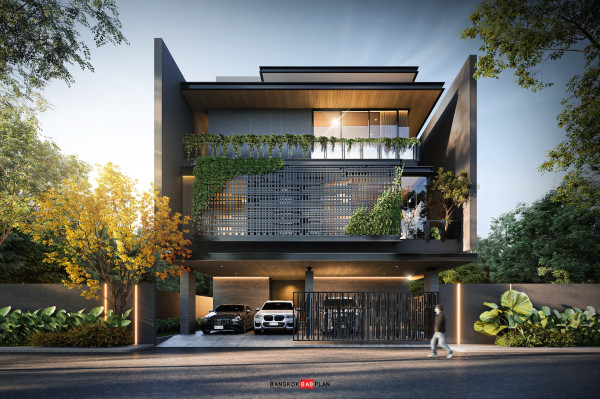 รับออกแบบ, แบบบ้าน ,modern style ,แบบบ้าน 4 ชั้น,BB-H4-87201.19(APRIL)